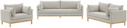Langham 89.5" Linen Textured Fabric Upholstered Sofa in Beige - 157Beige-S