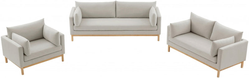 Langham 89.5" Linen Textured Fabric Upholstered Sofa in Beige - 157Beige-S