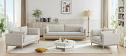 Langham 89.5" Linen Textured Fabric Upholstered Sofa in Beige - 157Beige-S