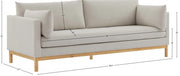 Langham 89.5" Linen Textured Fabric Upholstered Sofa in Beige - 157Beige-S