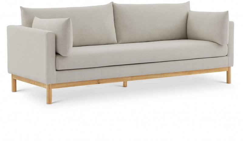 Langham 89.5" Linen Textured Fabric Upholstered Sofa in Beige - 157Beige-S