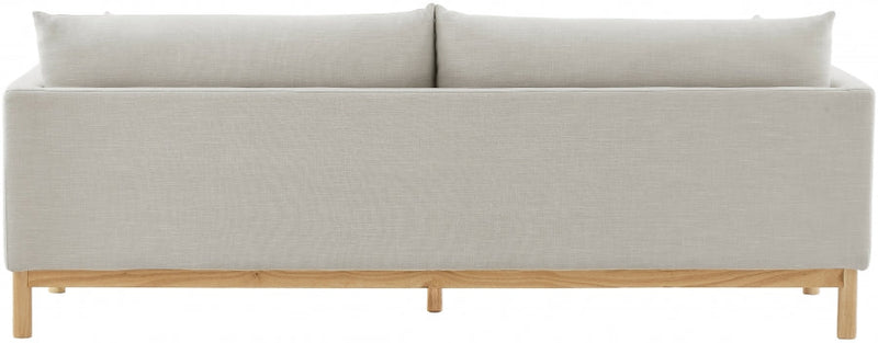 Langham 89.5" Linen Textured Fabric Upholstered Sofa in Beige - 157Beige-S