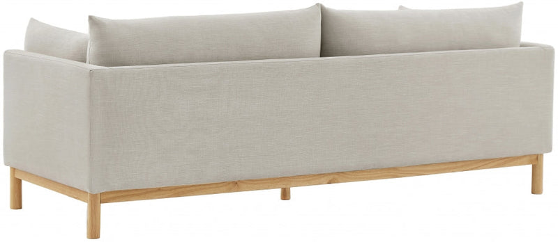 Langham 89.5" Linen Textured Fabric Upholstered Sofa in Beige - 157Beige-S