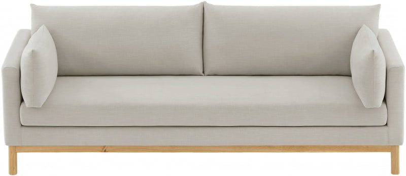 Langham 89.5" Linen Textured Fabric Upholstered Sofa in Beige - 157Beige-S