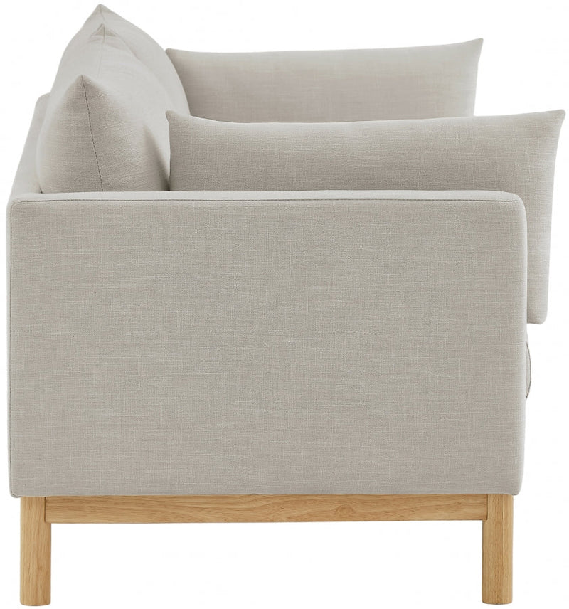 Langham 89.5" Linen Textured Fabric Upholstered Sofa in Beige - 157Beige-S