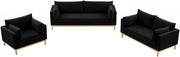 Langham 89.5" Linen Textured Fabric Upholstered Sofa in Black - 157Black-S