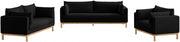 Langham 89.5" Linen Textured Fabric Upholstered Sofa in Black - 157Black-S