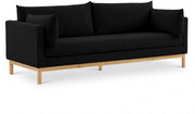 Langham 89.5" Linen Textured Fabric Upholstered Sofa in Black - 157Black-S