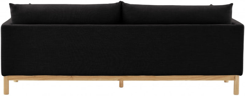 Langham 89.5" Linen Textured Fabric Upholstered Sofa in Black - 157Black-S