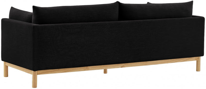 Langham 89.5" Linen Textured Fabric Upholstered Sofa in Black - 157Black-S