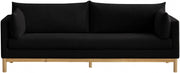 Langham 89.5" Linen Textured Fabric Upholstered Sofa in Black - 157Black-S