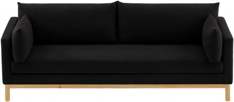 Langham 89.5" Linen Textured Fabric Upholstered Sofa in Black - 157Black-S
