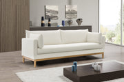 Langham 89.5" Linen Textured Fabric Upholstered Sofa in Cream - 157Cream-S