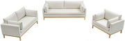 Langham 89.5" Linen Textured Fabric Upholstered Sofa in Cream - 157Cream-S