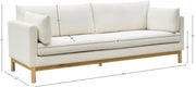 Langham 89.5" Linen Textured Fabric Upholstered Sofa in Cream - 157Cream-S