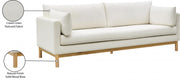Langham 89.5" Linen Textured Fabric Upholstered Sofa in Cream - 157Cream-S