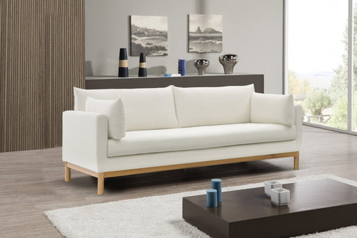 Langham 89.5" Linen Textured Fabric Upholstered Sofa in Cream - 157Cream-S