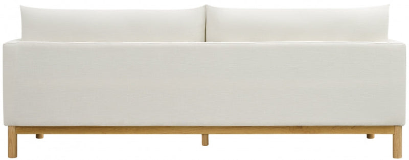 Langham 89.5" Linen Textured Fabric Upholstered Sofa in Cream - 157Cream-S
