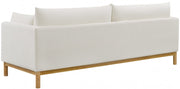Langham 89.5" Linen Textured Fabric Upholstered Sofa in Cream - 157Cream-S