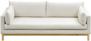 Langham 89.5" Linen Textured Fabric Upholstered Sofa in Cream - 157Cream-S