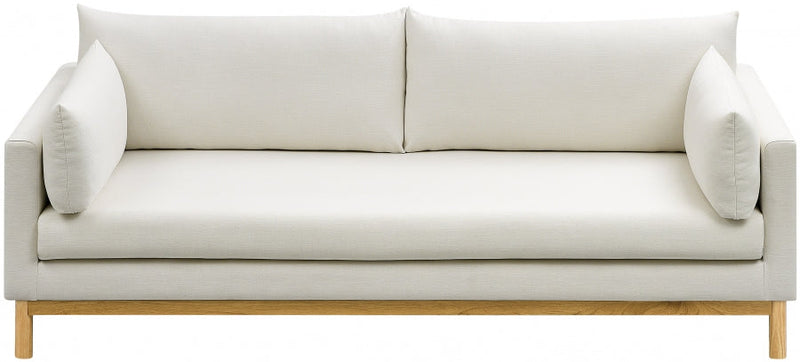Langham 89.5" Linen Textured Fabric Upholstered Sofa in Cream - 157Cream-S