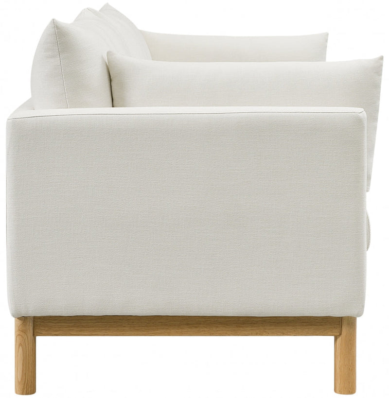 Langham 89.5" Linen Textured Fabric Upholstered Sofa in Cream - 157Cream-S