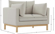 Langham Linen Textured Fabric Upholstered Chair in Beige - 157Beige-C