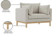 Langham Linen Textured Fabric Upholstered Chair in Beige - 157Beige-C