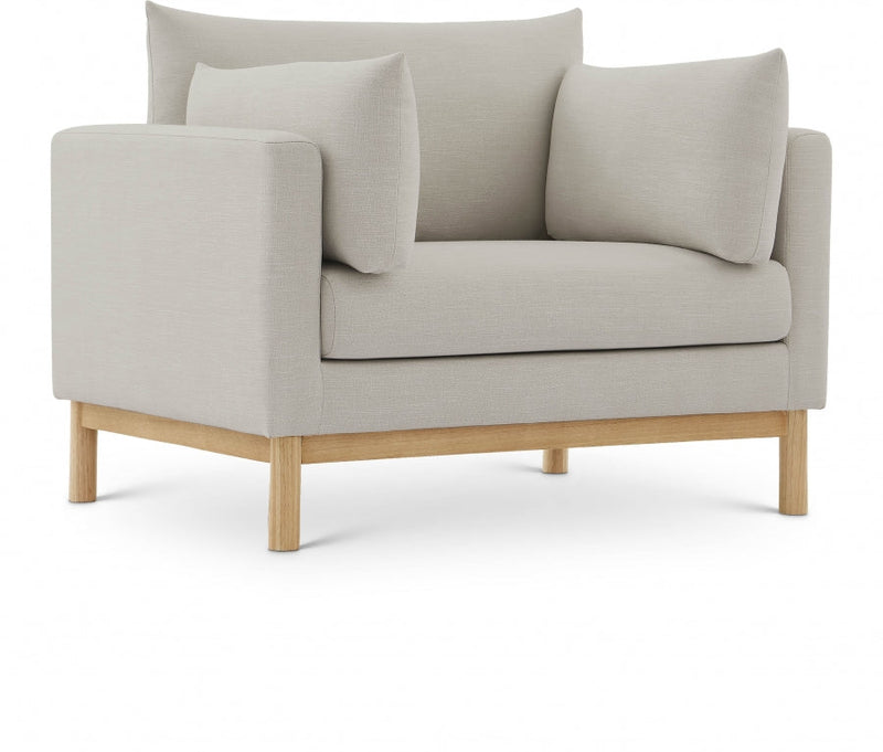 Langham Linen Textured Fabric Upholstered Chair in Beige - 157Beige-C