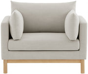 Langham Linen Textured Fabric Upholstered Chair in Beige - 157Beige-C