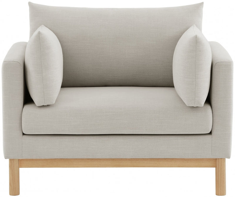 Langham Linen Textured Fabric Upholstered Chair in Beige - 157Beige-C