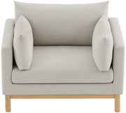Langham Linen Textured Fabric Upholstered Chair in Beige - 157Beige-C