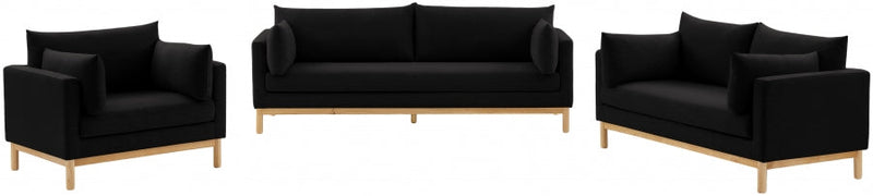 Langham Linen Textured Fabric Upholstered Chair in Black - 157Black-C