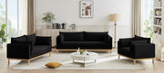 Langham Linen Textured Fabric Upholstered Chair in Black - 157Black-C