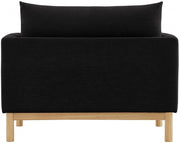 Langham Linen Textured Fabric Upholstered Chair in Black - 157Black-C