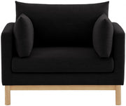 Langham Linen Textured Fabric Upholstered Chair in Black - 157Black-C