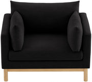 Langham Linen Textured Fabric Upholstered Chair in Black - 157Black-C