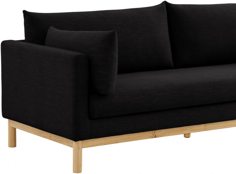 Langham Linen Textured Fabric Upholstered Chair in Black - 157Black-C