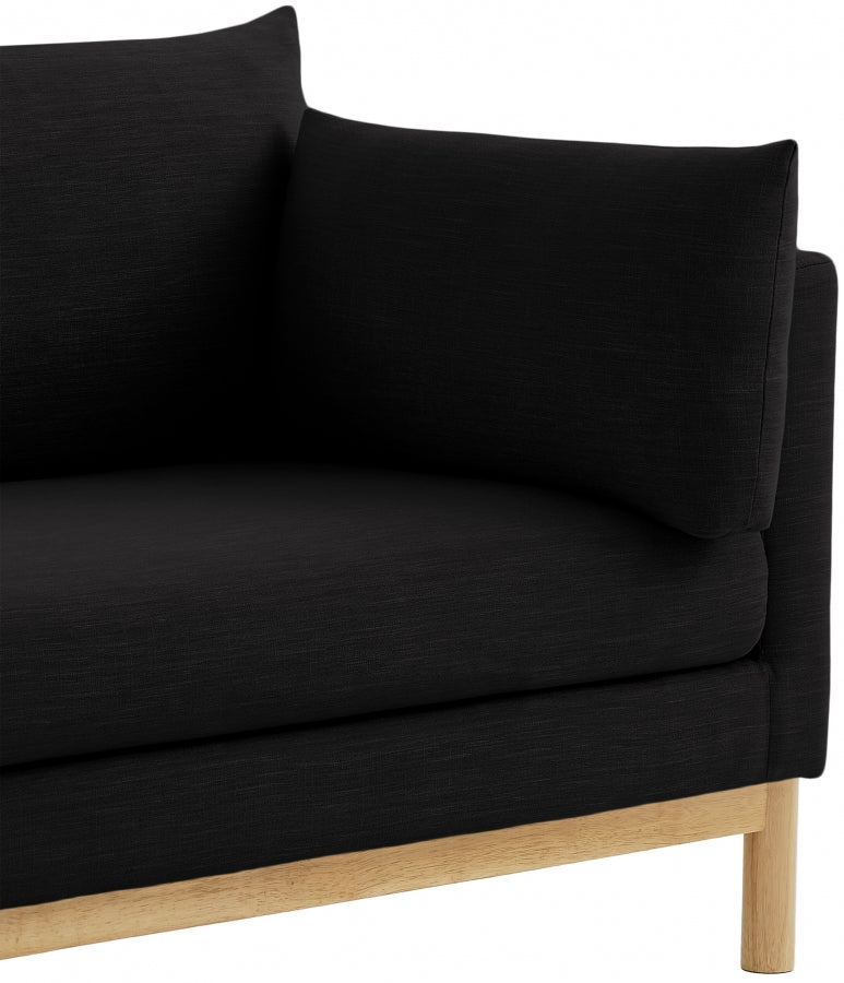 Langham Linen Textured Fabric Upholstered Chair in Black - 157Black-C