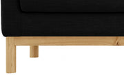 Langham Linen Textured Fabric Upholstered Chair in Black - 157Black-C