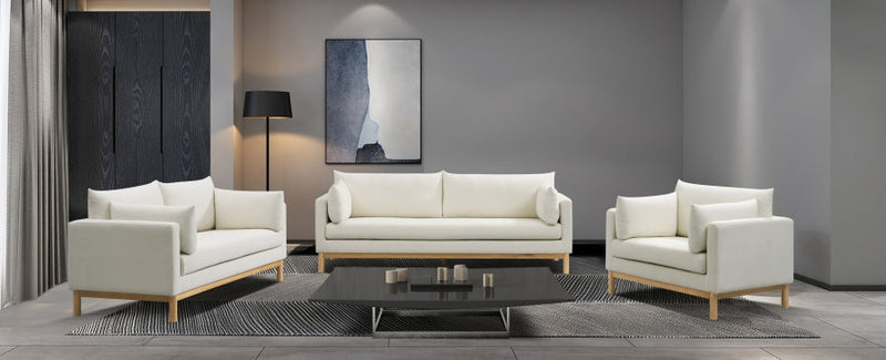 Langham Linen Textured Fabric Upholstered Chair in Cream - 157Cream-C