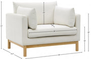 Langham Linen Textured Fabric Upholstered Chair in Cream - 157Cream-C