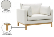 Langham Linen Textured Fabric Upholstered Chair in Cream - 157Cream-C