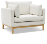 Langham Linen Textured Fabric Upholstered Chair in Cream - 157Cream-C