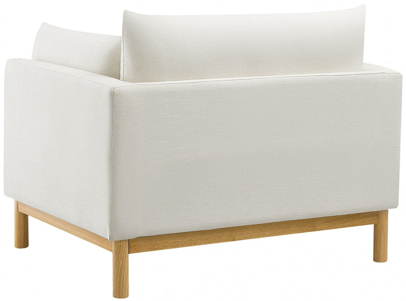 Langham Linen Textured Fabric Upholstered Chair in Cream - 157Cream-C