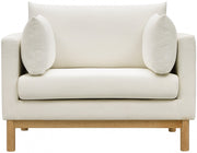 Langham Linen Textured Fabric Upholstered Chair in Cream - 157Cream-C