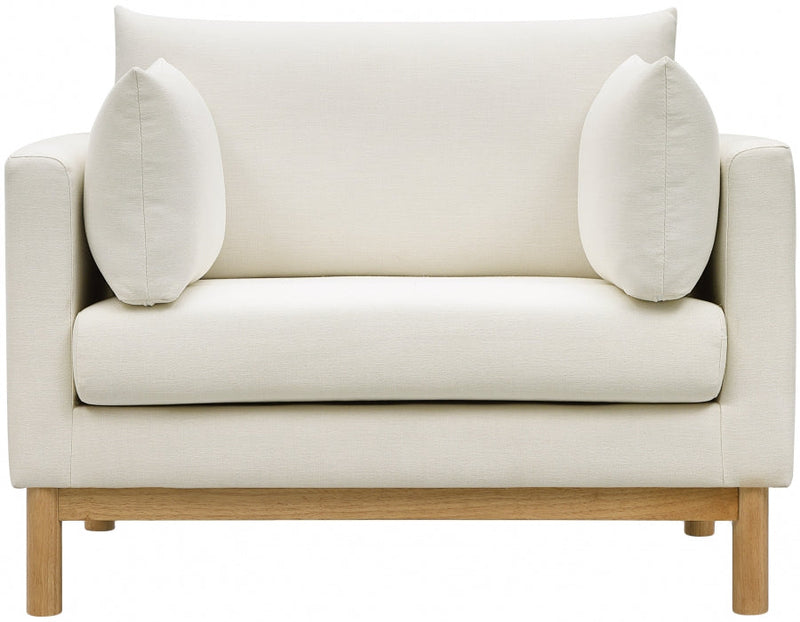 Langham Linen Textured Fabric Upholstered Chair in Cream - 157Cream-C