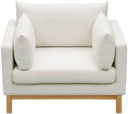 Langham Linen Textured Fabric Upholstered Chair in Cream - 157Cream-C