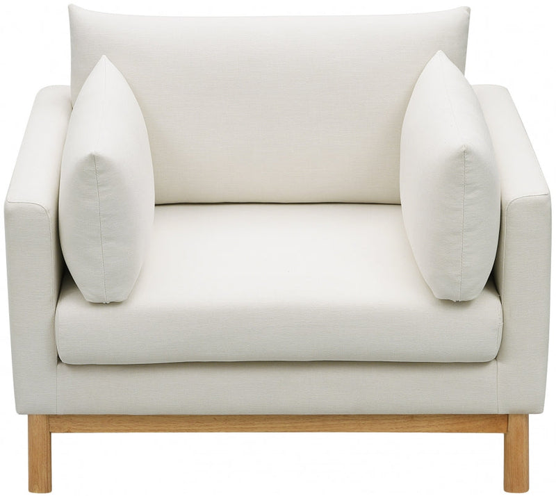 Langham Linen Textured Fabric Upholstered Chair in Cream - 157Cream-C