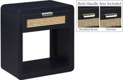 Langham Poplar Wood And Natural Cane Nightstand in Black - 850Black-NS